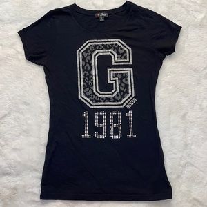 black GUESS shirt